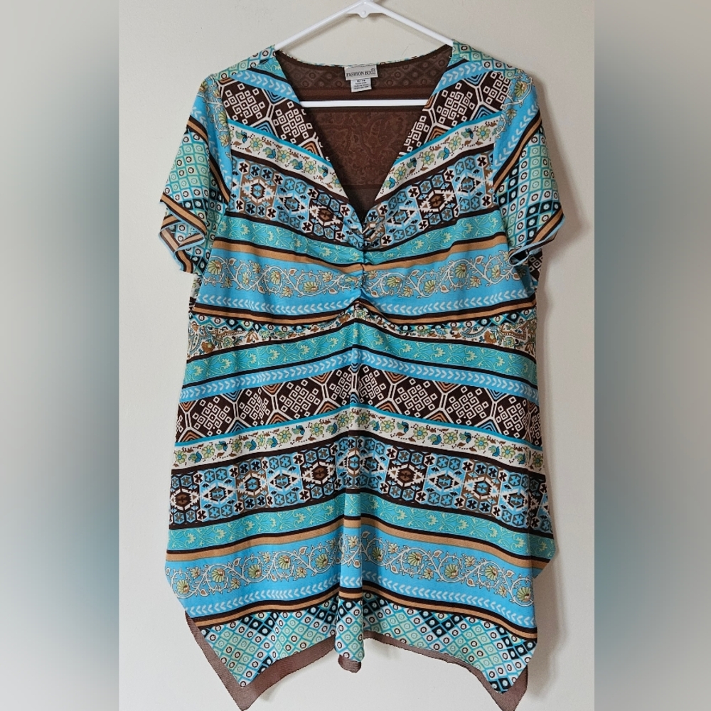 Fashion Bug Womens 18/20 Short Sleeve Top Boho Style
